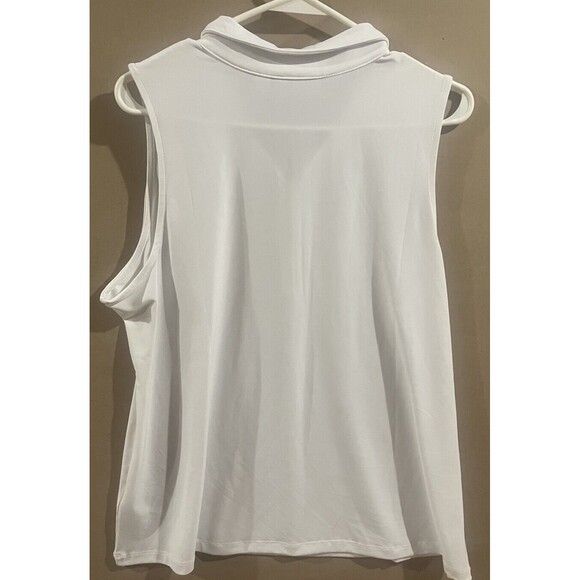 Susan Graver Size XL White Collared Tank W/ Gold Zip Up - Picture 2 of 3